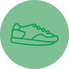 Jogger Green Line Circle Icon