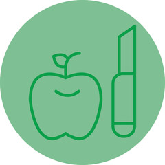 Healthy Eating Green Line Circle Icon