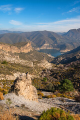 Embalse de Canales Reservoir in Guejar Sierra, province of Granada, Andalusia, Spain. Picturesque...