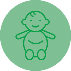 Baby Green Line Circle Icon