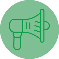 Speaker Green Line Circle Icon