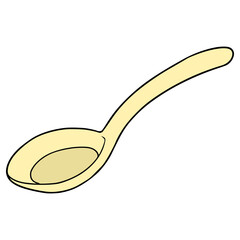 soup spoon illustration hand drawn isoalted on white vector	
