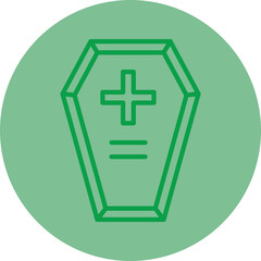 Obraz premium Coffin Green Line Circle Icon