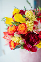 Beautiful gift box with flowers
