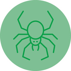 Spider Green Line Circle Icon
