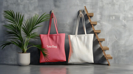 Fashionable Canvas Tote Bag Showcased in a Stunning Mockup, Perfect for Promoting Your Brand or Special Event