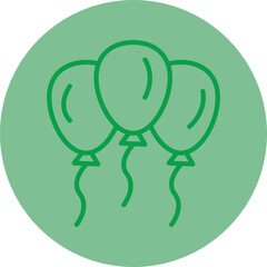 Ballon Green Line Circle Icon