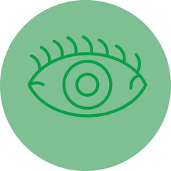 Eye Green Line Circle Icon