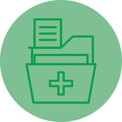 Obraz premium Midical Folder Green Line Circle Icon