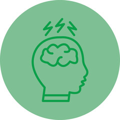 Migraine Green Line Circle Icon