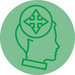 Decision Green Line Circle Icon
