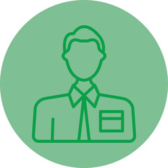 Businessman Green Line Circle Icon