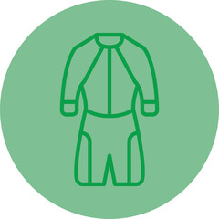 Wetsuit Green Line Circle Icon