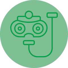 Diver Green Line Circle Icon