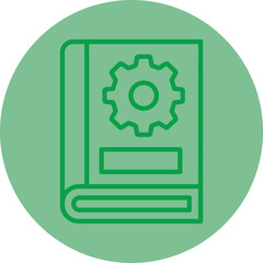 Handbook Green Line Circle Icon