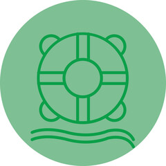 Life Saver Green Line Circle Icon