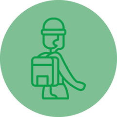 Tourist Green Line Circle Icon