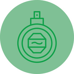 Perfume Green Line Circle Icon