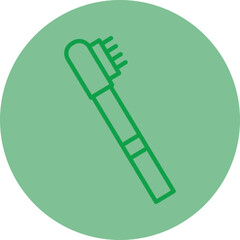 Eyebrow Pencil Green Line Circle Icon