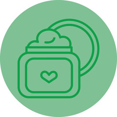 Cream Green Line Circle Icon