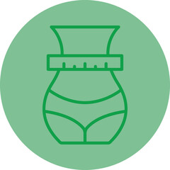 Weight Loss Green Line Circle Icon