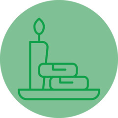 Spa Green Line Circle Icon
