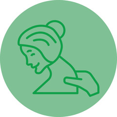 Body Massage Green Line Circle Icon