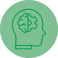 Deep Learning Green Line Circle Icon