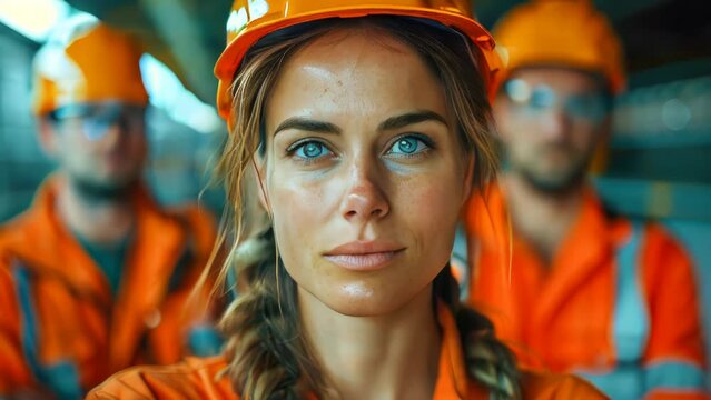Beautiful young woman worker at workplace, gender equality concept