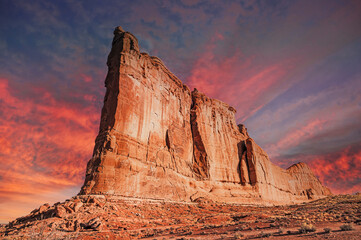 The Organ , Courthouse, sunrise, Arches National Park