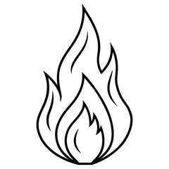 vector fire flames or flicker, line art kid's coloring page