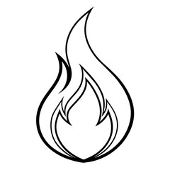 a fire flames line art coloring book page for kid's vector art illustrations
