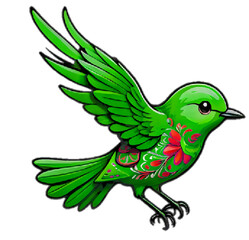 bird of paradise (green bird)