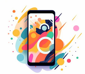Tourbillon de couleurs dans le téléphone 