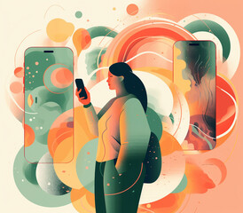 Tourbillon de couleurs dans le téléphone 