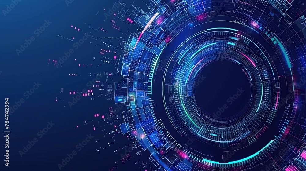 Poster abstract futuristic fade technology business banner background. abstract circle technology concept.