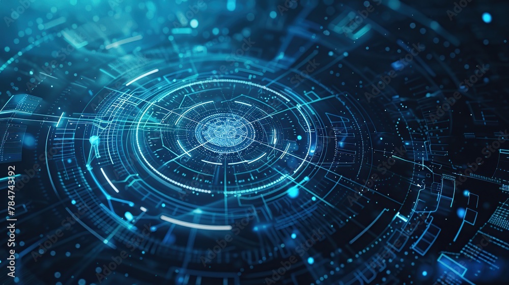 Poster cyber security data protection business technology concept. abstract technology background.