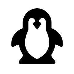 Penguin icon vector graphics element silhouette Winter animal sign symbol illustration on a Transparent Background