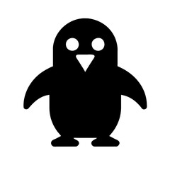 Penguin icon vector graphics element silhouette Winter animal sign symbol illustration on a Transparent Background
