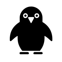 Penguin icon vector graphics element silhouette Winter animal sign symbol illustration on a Transparent Background