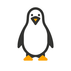 Penguin icon vector graphics element silhouette Winter animal sign symbol illustration on a Transparent Background