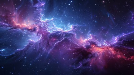 Stunning cosmic landscape with vibrant nebulae and twinkling stars in deep space - obrazy, fototapety, plakaty