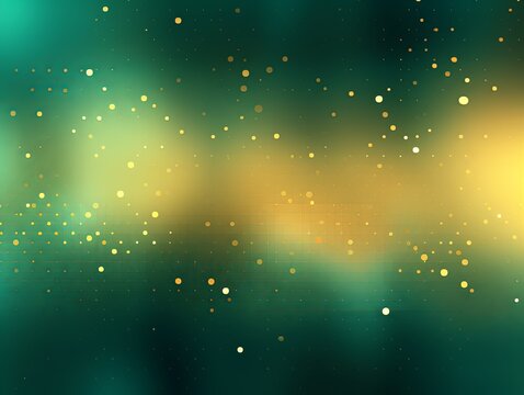 Abstract gold and green gradient background with blur effect, northern lights