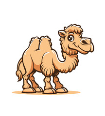 Cute cartoon camel character. Isolated vector illustration