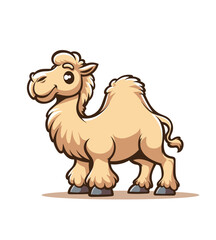 Cute cartoon camel character. Isolated vector illustration - obrazy, fototapety, plakaty
