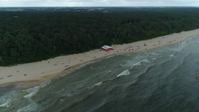 Beach Baltic Sea Lukecin Plaza Morze Baltyckiea Aerial View Poland