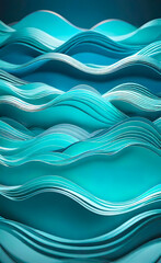 Fototapeta premium Abstract movement of green background, abstract waves of green tones representing the dynamic process of building routes at turning points.