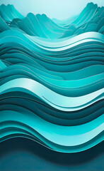 Fototapeta premium Abstract movement of green background, abstract waves of green tones representing the dynamic process of building routes at turning points.