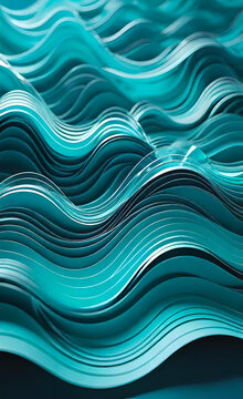 Abstract movement of green background, abstract waves of green tones representing the dynamic process of building routes at turning points.