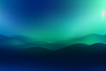Obraz premium Abstract indigo and green gradient background with blur effect, northern lights